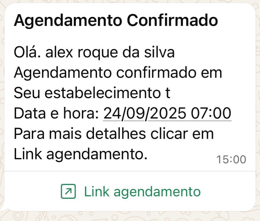 Confirmação de agendamento